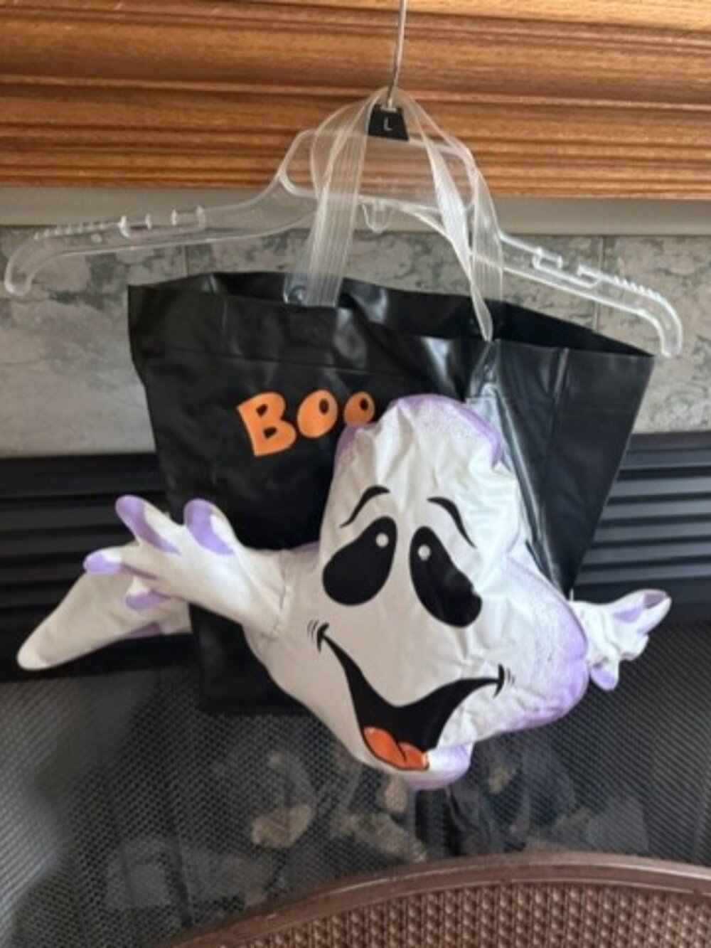 Vintage 90s Halloween Inflatable Trick or Treat Bag Ghost Scary Carries